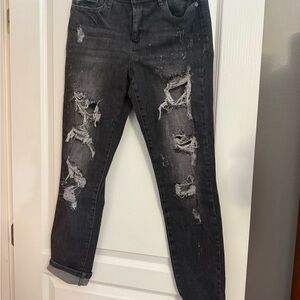 Distressed Black Jeans